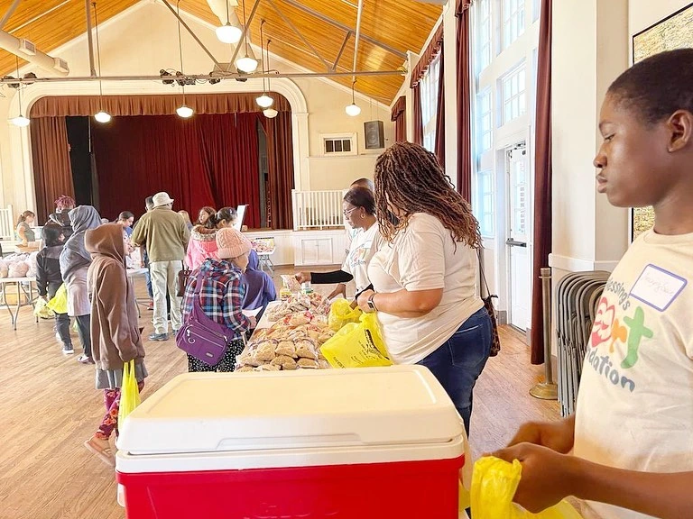 Community food distribution at Blessings Heart Foundation food pantry