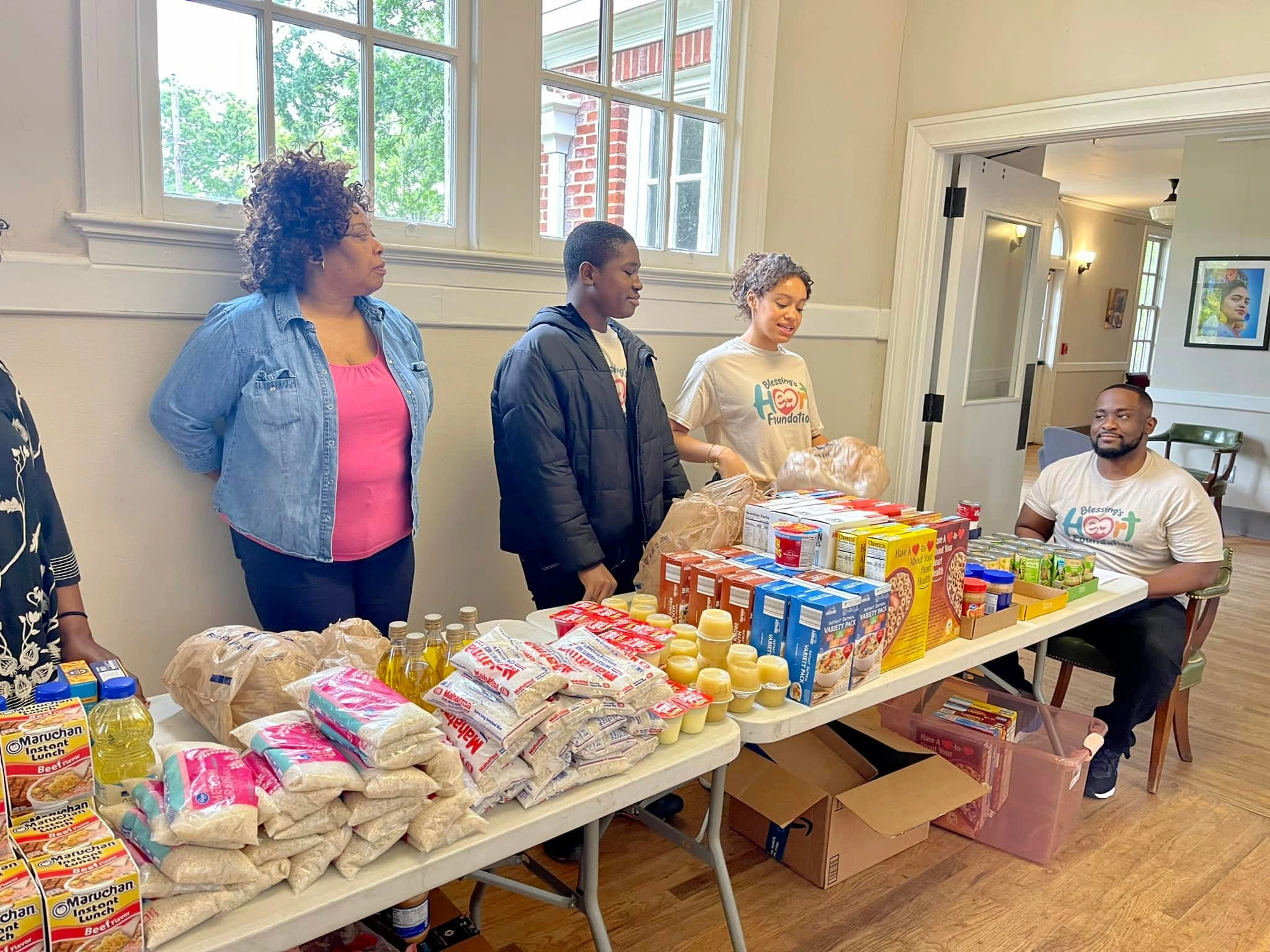 Food supplies and volunteers