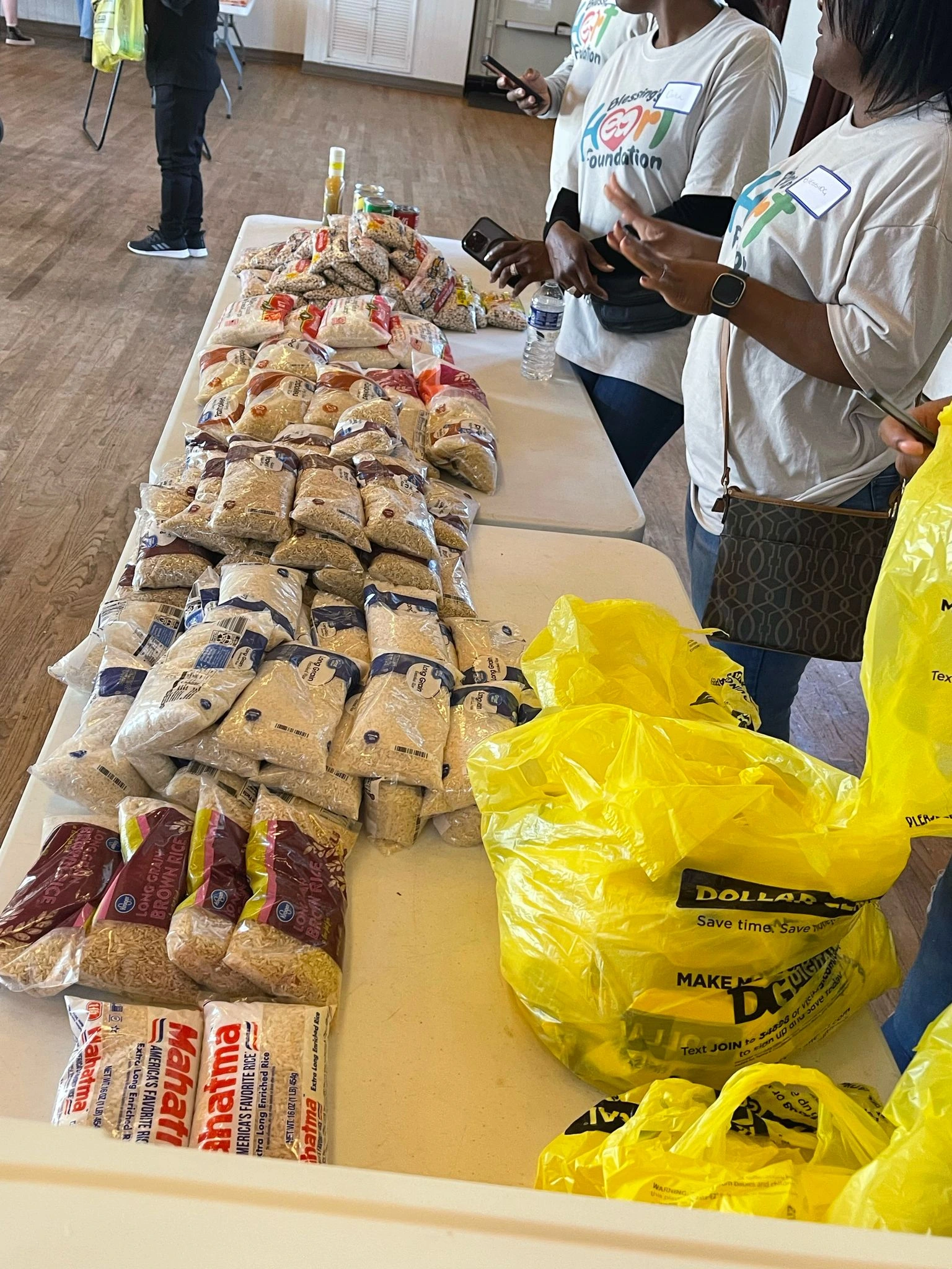 Food supplies ready for distribution
